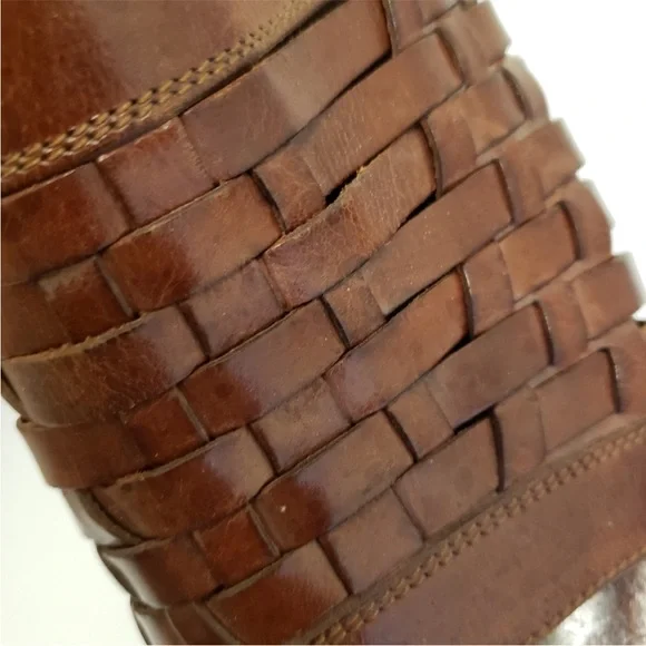 Bally Brown Woven Leather Slide Sandals Men Size 8 Brown - Picture 7 of 9